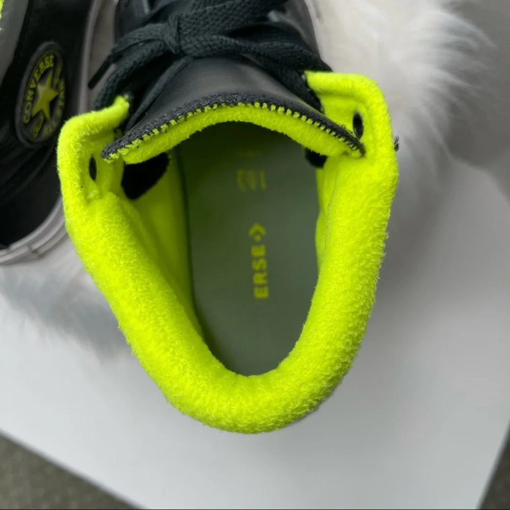Converse Mid Top Neon Green Fleece Liner
